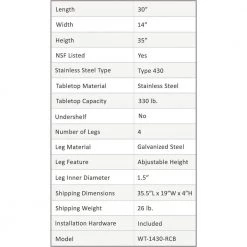 Basicwise Online Shop -Basicwise Online Shop stainless steel amgood kitchen prep tables amg wt 1430 rcb e1 1000