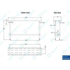 14 in. x 60 in. Stainless Steel Kitchen Utility Table with Adjustable Bottom Shelf by AMGOOD -Basicwise Online Shop stainless steel amgood kitchen prep tables amg wt 1460 4f 1000