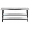 14 in. x 72 in. Stainless Steel Kitchen Utility Table with 2 Adjustable Shelves Metal Prep Table by AMGOOD