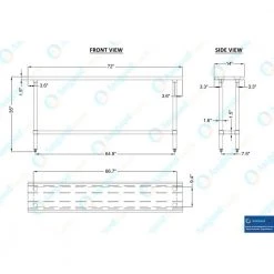 14 in. x 72 in. Stainless Steel Kitchen Utility Table with Adjustable Bottom Shelf by AMGOOD -Basicwise Online Shop stainless steel amgood kitchen prep tables amg wt 1472 4f 1000
