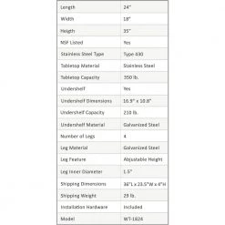 18 in. x 24 in. Stainless Steel Kitchen Utility Table with Adjustable Bottom Shelf by AMGOOD 14 18 in. x 24 in. Stainless Steel Kitchen Utility Table with Adjustable Bottom Shelf by AMGOOD -Basicwise Online Shop stainless steel amgood kitchen prep tables amg wt 1824 1f 1000