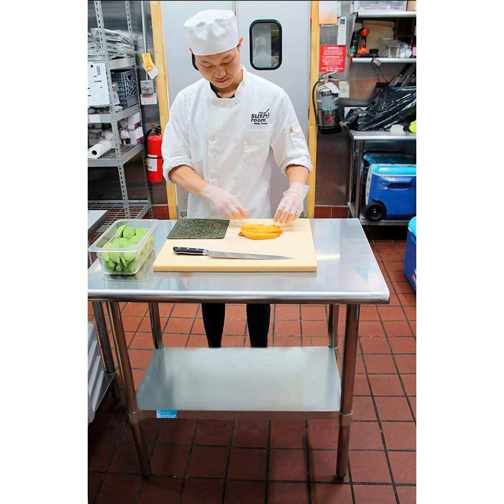 18 in. x 24 in. Stainless Steel Kitchen Utility Table with Adjustable Bottom Shelf by AMGOOD 8 18 in. x 24 in. Stainless Steel Kitchen Utility Table with Adjustable Bottom Shelf by AMGOOD - Image 8