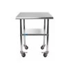 18 in. x 24 in. Stainless Steel Work Table with Casters : Mobile Metal Kitchen Utility Table with Bottom Shelf by AMGOOD