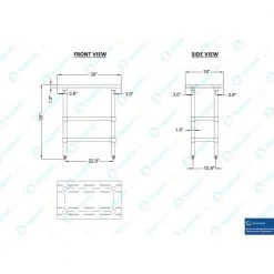 18 in. x 30 in. Stainless Steel Kitchen Utility Table with 2 Adjustable Shelves Metal Prep Table by AMGOOD -Basicwise Online Shop stainless steel amgood kitchen prep tables amg wt 1830 2sh 1f 1000