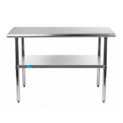 18 in. x 30 in. Stainless Steel Kitchen Utility Table with Adjustable Bottom Shelf by AMGOOD