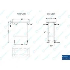 18 in. x 30 in. Stainless Steel Work Table with Casters : Mobile Metal Kitchen Utility Table with Bottom Shelf by AMGOOD -Basicwise Online Shop stainless steel amgood kitchen prep tables amg wt 1830 wheels 1f 1000