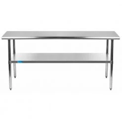 18 in. x 48 in. Stainless Steel Kitchen Utility Table with Adjustable Bottom Shelf by AMGOOD