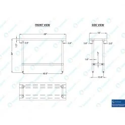 18 in. x 48 in. Stainless Steel Open Base Kitchen Utility Table Metal Prep Table by AMGOOD -Basicwise Online Shop stainless steel amgood kitchen prep tables amg wt 1848 rcb 1f 1000