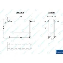 18 in. x 48 in. Stainless Steel Work Table with Casters : Mobile Metal Kitchen Utility Table with Bottom Shelf by AMGOOD -Basicwise Online Shop stainless steel amgood kitchen prep tables amg wt 1848 wheels 1f 1000
