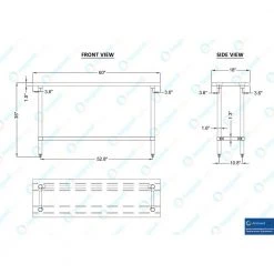 18 in. x 60 in. Stainless Steel Open Base Kitchen Utility Table Metal Prep Table by AMGOOD -Basicwise Online Shop stainless steel amgood kitchen prep tables amg wt 1860 rcb 1f 1000