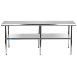 18 in. x 96 in. Stainless Steel Kitchen Utility Table with Adjustable Bottom Shelf by AMGOOD