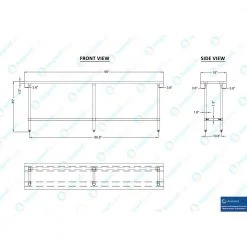 18 in. x 96 in. Stainless Steel Open Base Kitchen Utility Table Metal Prep Table by AMGOOD -Basicwise Online Shop stainless steel amgood kitchen prep tables amg wt 1896 rcb 1f 1000