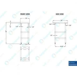 24 in. x 15 in. Stainless Steel Kitchen Utility Table with 2 Adjustable Shelves : Metal Prep Table by AMGOOD -Basicwise Online Shop stainless steel amgood kitchen prep tables amg wt 2415 2sh 1f 1000