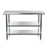 24 in. x 48 in. Stainless Steel Kitchen Utility Table with 2 Adjustable Shelves : Metal Prep Table by AMGOOD