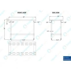 24 in. x 48 in. Stainless Steel Kitchen Utility Table with Adjustable Bottom Shelf by AMGOOD -Basicwise Online Shop stainless steel amgood kitchen prep tables amg wt 2448 4f 1000