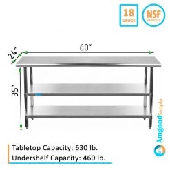 24 in. x 60 in. Stainless Steel Kitchen Utility Table with 2 Adjustable Shelves : Metal Prep Table by AMGOOD 11 24 in. x 60 in. Stainless Steel Kitchen Utility Table with 2 Adjustable Shelves : Metal Prep Table by AMGOOD -Basicwise Online Shop stainless steel amgood kitchen prep tables amg wt 2460 2sh c3 1000