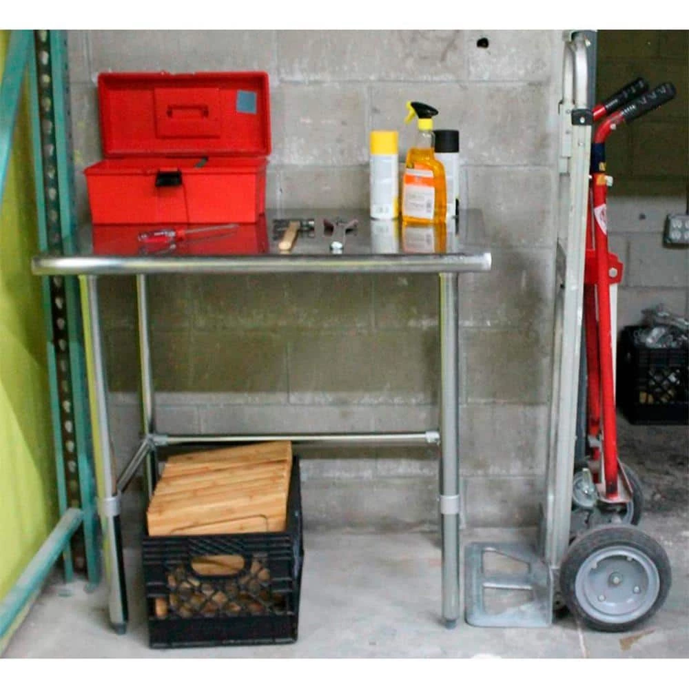 24 in. x 60 in. Stainless Steel Open Base Kitchen Utility Table Metal Prep Table by AMGOOD 8 24 in. x 60 in. Stainless Steel Open Base Kitchen Utility Table Metal Prep Table by AMGOOD - Image 8