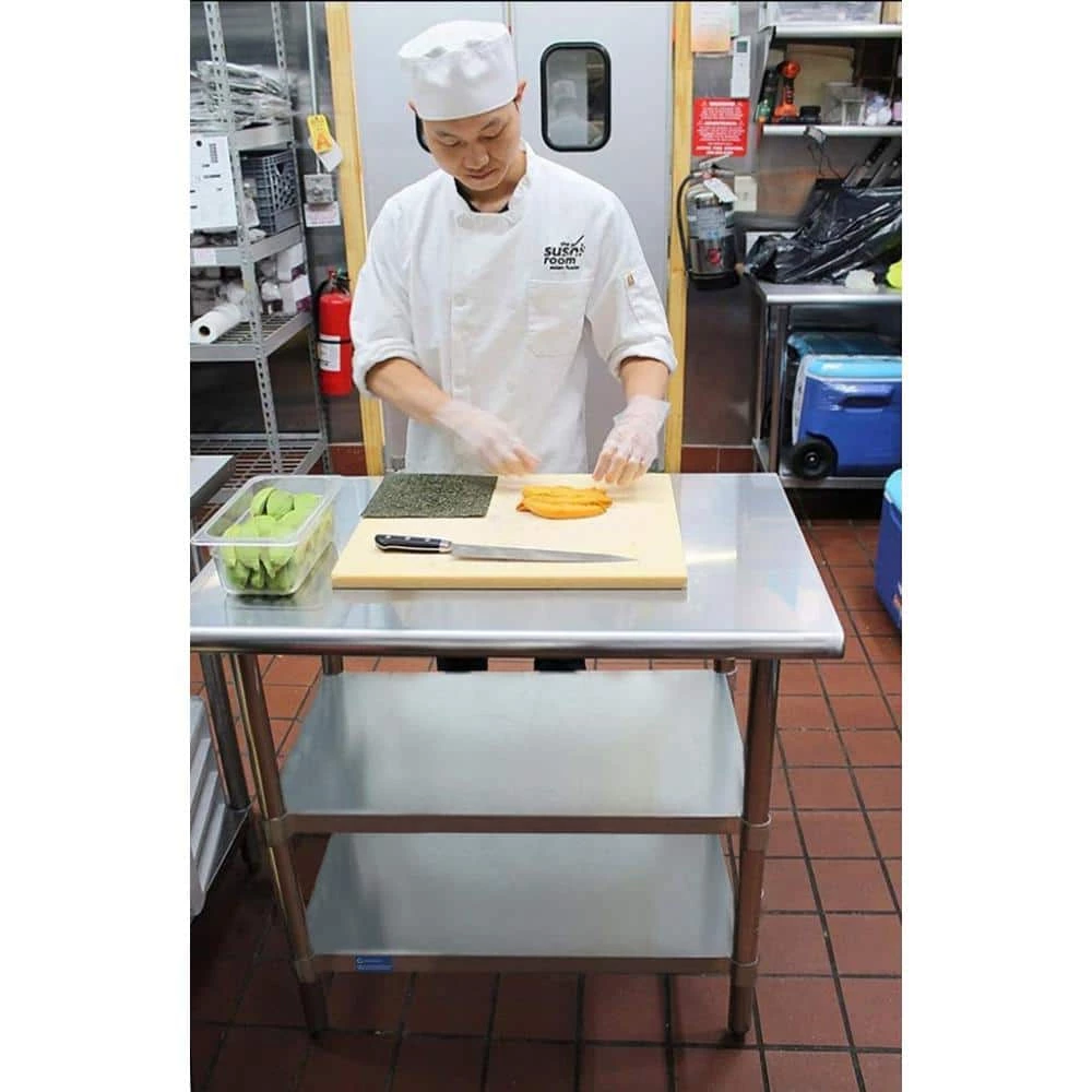 30 in. x 15 in. Stainless Steel Kitchen Utility Table with 2 Adjustable Shelves : Metal Prep Table by AMGOOD 8 30 in. x 15 in. Stainless Steel Kitchen Utility Table with 2 Adjustable Shelves : Metal Prep Table by AMGOOD - Image 8