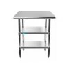 30 in. x 24 in. Stainless Steel Kitchen Utility Table with 2 Adjustable Shelves : Metal Prep Table by AMGOOD