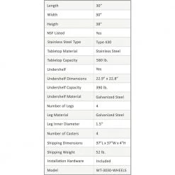 Basicwise Online Shop -Basicwise Online Shop stainless steel amgood kitchen prep tables amg wt 3030 wheels e1 1000