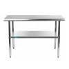 30 in. x 48 in. Stainless Steel Kitchen Utility Table with Adjustable Bottom Shelf by AMGOOD