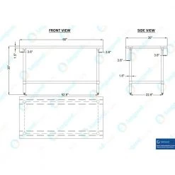 30 in. x 60 in. Stainless Steel Kitchen Utility Table with Adjustable Bottom Shelf by AMGOOD -Basicwise Online Shop stainless steel amgood kitchen prep tables amg wt 3060 4f 1000