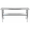 30 in. x 60 in. Stainless Steel Kitchen Utility Table with Adjustable Bottom Shelf by AMGOOD