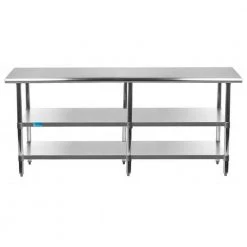 30 in. x 96 in. Stainless Steel Kitchen Utility Table with 2 Adjustable Shelves : Metal Prep Table by AMGOOD