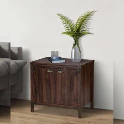 2-Door Hanson 31.5 in. Walnut Accent Cabinet by SAINT BIRCH -Basicwise Online Shop walnut saint birch accent cabinets sblg4005sgwn 31 1000