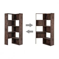 Bombay 71 in. Walnut 10-Shelf Standard Bookcase by SAINT BIRCH -Basicwise Online Shop walnut saint birch bookcases bookshelves sbbx3100bkwn c3 1000