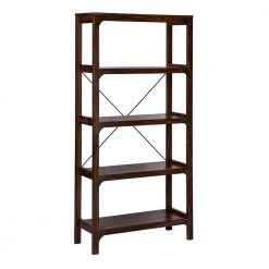 Hanson 65.2 in. Walnut 4-Shelf Standard Bookcase by SAINT BIRCH