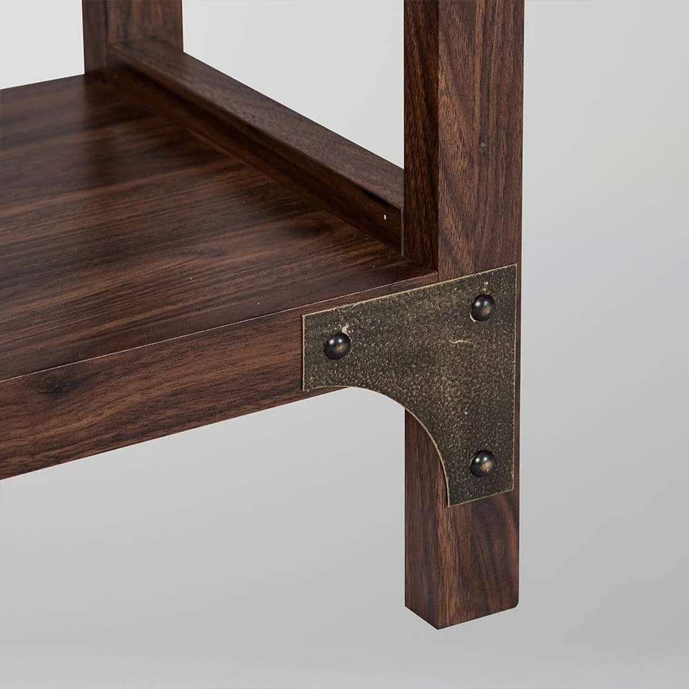 Hanson 65.2 in. Walnut 4-Shelf Standard Bookcase by SAINT BIRCH 3 Hanson 65.2 in. Walnut 4-Shelf Standard Bookcase by SAINT BIRCH - Image 3