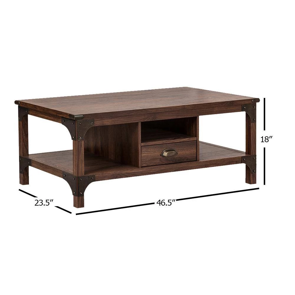Hanson Walnut Coffee Table with 1-drawer by SAINT BIRCH 5 Hanson Walnut Coffee Table with 1-drawer by SAINT BIRCH - Image 5