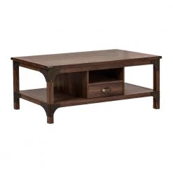 Hanson Walnut Coffee Table with 1-drawer by SAINT BIRCH