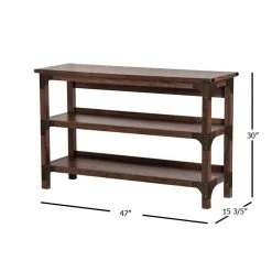 Hanson 47 in. Rectangle Walnut Wood Console Table with Wood Frame by SAINT BIRCH -Basicwise Online Shop walnut saint birch console tables sblg8205cswn 1f 1000