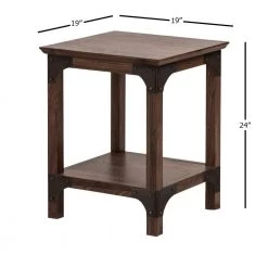 Hanson 19 in. Walnut Square Wood End Table by SAINT BIRCH -Basicwise Online Shop walnut saint birch end side tables sblg8105etwn 1f 1000