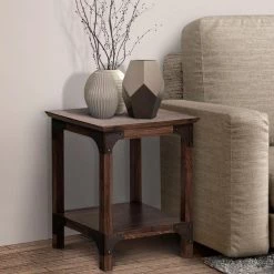 Hanson 19 in. Walnut Square Wood End Table by SAINT BIRCH -Basicwise Online Shop walnut saint birch end side tables sblg8105etwn 31 1000