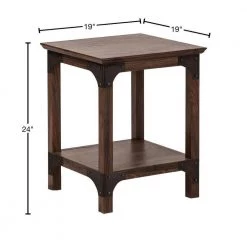 Hanson 19 in. Walnut Square Wood End Table by SAINT BIRCH -Basicwise Online Shop walnut saint birch end side tables sblg8105etwn 40 1000
