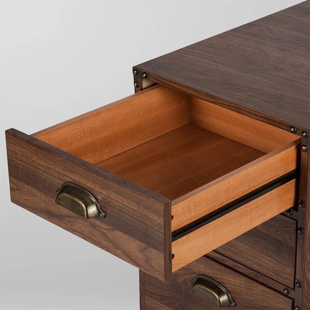 Hanson Walnut 3-Drawer Mobile File Cabinet by SAINT BIRCH 5 Hanson Walnut 3-Drawer Mobile File Cabinet by SAINT BIRCH - Image 5