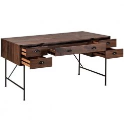 Bombay 59 in. Walnut Writing Desk by SAINT BIRCH -Basicwise Online Shop walnut saint birch writing desks sbbx1700wdwn 77 1000