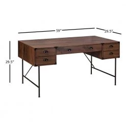 Bombay 59 in. Walnut Writing Desk by SAINT BIRCH -Basicwise Online Shop walnut saint birch writing desks sbbx1700wdwn c3 1000
