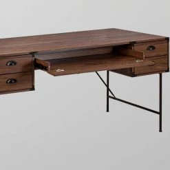 Bombay 59 in. Walnut Writing Desk by SAINT BIRCH -Basicwise Online Shop walnut saint birch writing desks sbbx1700wdwn fa 1000