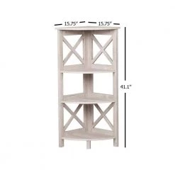 Honduras 41.1 in. Washed Gray 3-Shelf Standard Bookcase by SAINT BIRCH -Basicwise Online Shop washed gray saint birch bookcases bookshelves sbsf3109bkwg 1f 1000