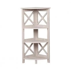 Honduras 41.1 in. Washed Gray 3-Shelf Standard Bookcase by SAINT BIRCH