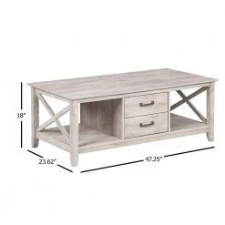 Coffee Table With 2 Drawers by SAINT BIRCH -Basicwise Online Shop washed gray saint birch coffee tables sbhn8009ctwg 1f 1000