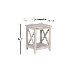 Honduras 19 in. Washed Gray Square Wood End Table by SAINT BIRCH -Basicwise Online Shop washed gray saint birch end side tables sbhn8109etwg 40 1000