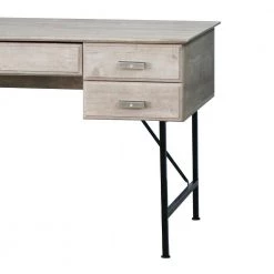 Elma 64.6 in. Rectangular Washed Gray Particle Board 4-Drawers Writing Desk by SAINT BIRCH -Basicwise Online Shop washed gray saint birch writing desks sbel1009wdwg 4f 1000