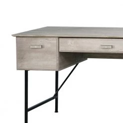 Elma 64.6 in. Rectangular Washed Gray Particle Board 4-Drawers Writing Desk by SAINT BIRCH -Basicwise Online Shop washed gray saint birch writing desks sbel1009wdwg c3 1000