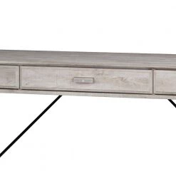 Elma 52 in. Rectangular Washed Gray Particle Board 3-Drawers Writing Desk by SAINT BIRCH -Basicwise Online Shop washed gray saint birch writing desks sbel1109wdwg 1f 1000