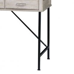 Elma 52 in. Rectangular Washed Gray Particle Board 3-Drawers Writing Desk by SAINT BIRCH -Basicwise Online Shop washed gray saint birch writing desks sbel1109wdwg 4f 1000